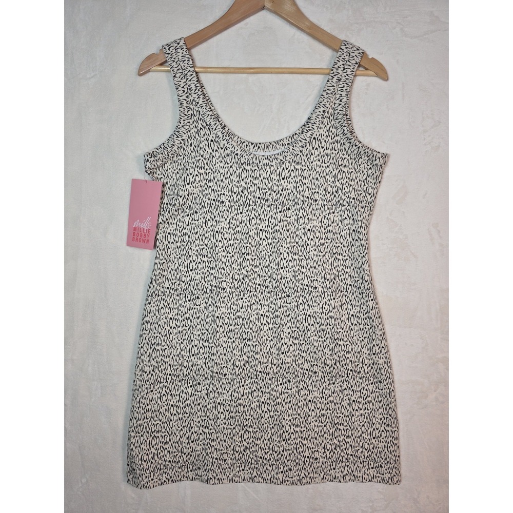 Mills By Millie Bobby Brown Cutout Leopard Print Dress Size L NWT - Picture 3 of 9
